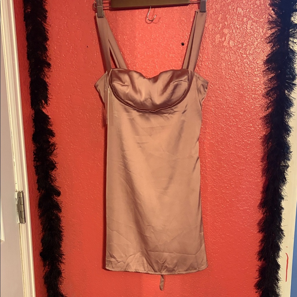 Elegant Pink Satin Dress